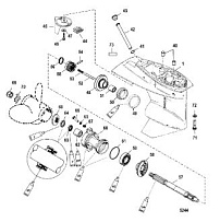 Корпус редуктора (карданный вал) (2.00: 1 передаточное число) 2-х тактного ПЛМ MERCURY 40 M Серийный номер от 00P017000 до 0P325499