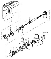 Корпус шестерни, карданный вал-1.921 передаточное число 4-Х ТАКТНОГО ПЛМ MERCURY 30 Серийный номер от 0R106999 и выше