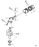 Коленвал, поршни и шатуны 4-Х ТАКТНОГО ПЛМ MERCURY 5 Серийный номер от 0R067090 и выше