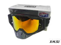 Очки мотокросс 100% XD3-26 коробка цв. оправы Черный цв. стекла Оранжевый