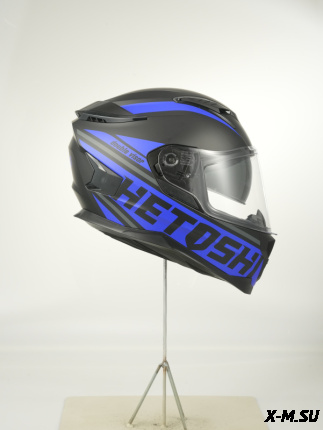 Шлем интеграл HETOSHI FF938 double visor Цв.Черно-синий Матовый р.L