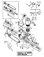 Компоненты силовой отделки(S/N-0C160935 и ниже) 2-Х ТАКТНОГО ПЛМ MERCURY 50EO Серийный номер от 9469200 до 9683054