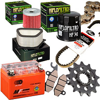 Общий каталог: цепи, фильтра, колодки, ремни, свечи, звезды, аккумуляторы, ручки и т.д