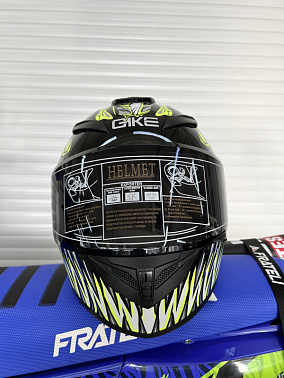 Шлем интеграл HETOSHI XD1-97 цв. Черно зеленый глянцевый  р. M