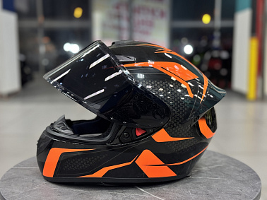 Шлем интеграл HETOSHI XD1-89 цв. Черно-оранжевый р.S