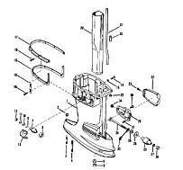 Корпус карданного вала (короткий)(длинный S / N-0C160935 и ниже) 2-Х ТАКТНОГО ПЛМ MERCURY 60 Серийный номер от 9469200 до 9683054