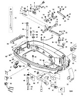 Низ капота 2-Х ТАКТНОГО ПЛМ MERCURY 50EO Серийный номер от 0T980000 до 0T999999