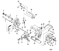 Зажимная скоба 2-х тактного ПЛМ MERCURY Jet 25 Серийный номер от 0N088578 и выше