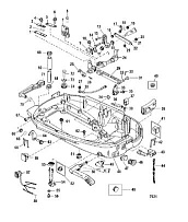 Низ капота 2-х тактного ПЛМ MERCURY 40 M Серийный номер от 0P325500 и выше