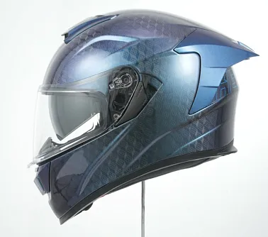 Шлем интеграл карбоновый HETOSHI FF936S CARBON 6K CUBIC CHAMELEON BLUE р.L